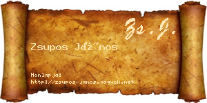 Zsupos János névjegykártya
