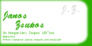 janos zsupos business card